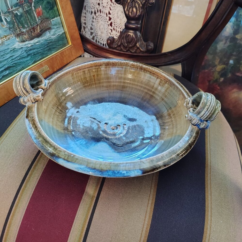 Stoneware Jackson Glazed Pottery Bowl Signed